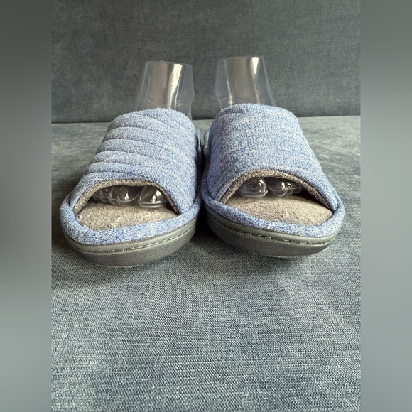 Isotoner Andrea Slide Slip On Women’s Slippers SZ 9.5-10 Light Blue Cushioned - Picture 3 of 8